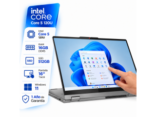 Notebook LENOVO IdeaPad 5 2 en 1 Intel Core 5 120U - 16Gb - 512Gb - Pantalla 16 WUXGA T�ctil - Windows 11