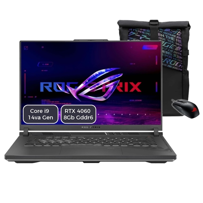 Notebook Gamer ASUS Rog Strix G16 Intel Core i9 14900hx 5.8Ghz Ram 64Gb Ddr5 Nvme 2Tb Pantalla 16 165Hz Rtx 4060 8Gb