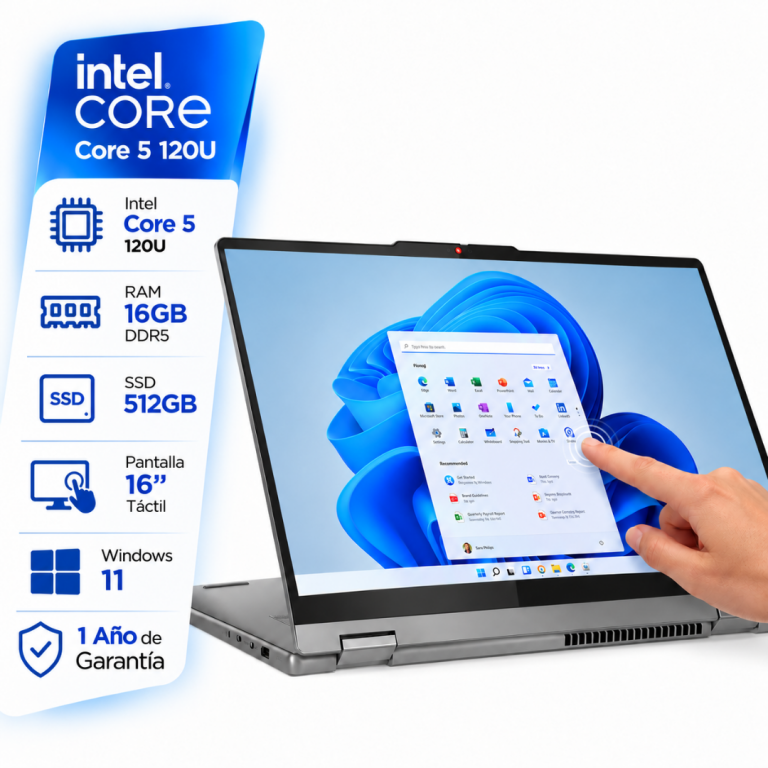 Notebook LENOVO IdeaPad 5 2 en 1 Intel Core 5 120U - 16Gb - 512Gb - Pantalla 16 WUXGA T�ctil - Windows 11