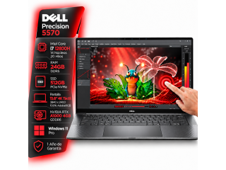 Notebook DELL Precision 5570 Intel Core i7 12800H - Rtx A1000 4Gb - 24Gb - 512Gb - Pantalla 15.6 4k Tactil - W11 Pro
