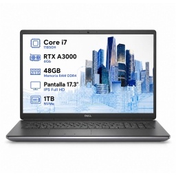 Notebook DELL Precision 7760 Intel Core I7 11850H - RTX A3000 6G - 48Gb - 1Tb - Pantalla 17.3 FHD IPS - Windows 11 Pro
