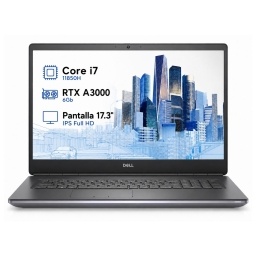 Notebook DELL Precision 7760 Intel Core I7 11850H - RTX A3000 6G - 16Gb - 256Gb - Pantalla 17.3 FHD IPS - Windows 11 Pro