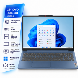 Notebook LENOVO IdeaPad Slim 3 15AMN8 AMD Ryzen 5 40 - 8Gb - 256Gb - Pantalla 15.6" Full HD - Windows 11