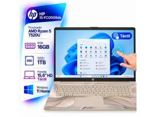 Notebook HP 15-FC0509DS AMD Ryzen 5 7520U - 16Gb - 1Tb - Pantalla 15.6 HD T�ctil - Windows 11