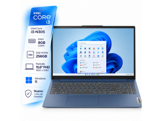 Notebook LENOVO IdeaPad Slim 3 Itel Core i3 N305 - 8Gb - 256Gb - Pantalla 15.6 Full HD - Windows 11
