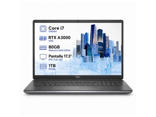 Notebook DELL Precision 7760 Intel Core I7 11850H - RTX A3000 6G - 80Gb - 1Tb - Pantalla 17.3 FHD IPS - Windows 11 Pro